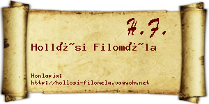 Hollósi Filoméla névjegykártya
